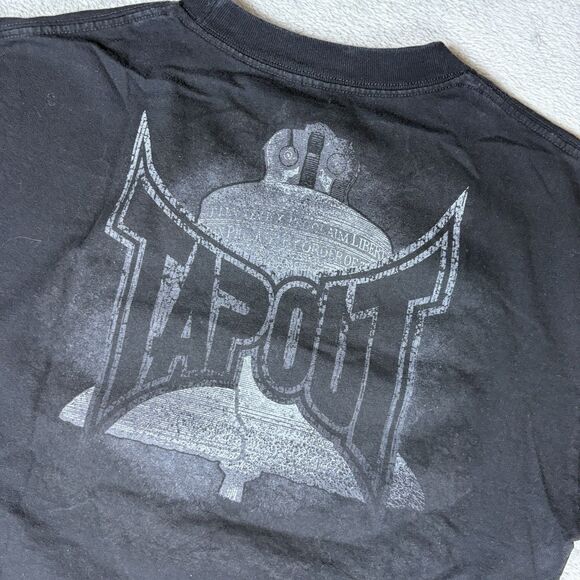 VTG Y2K Tapout Tee Shirt Mens Medium USA Flag Eagle Graphic AOP - Picture 4 of 8